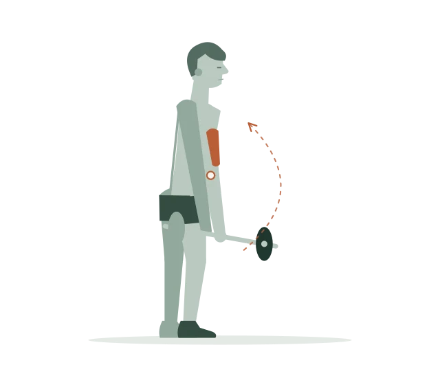 Barbell curl: Houd de stang laag