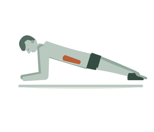Plank: Strek je benen en houd vast