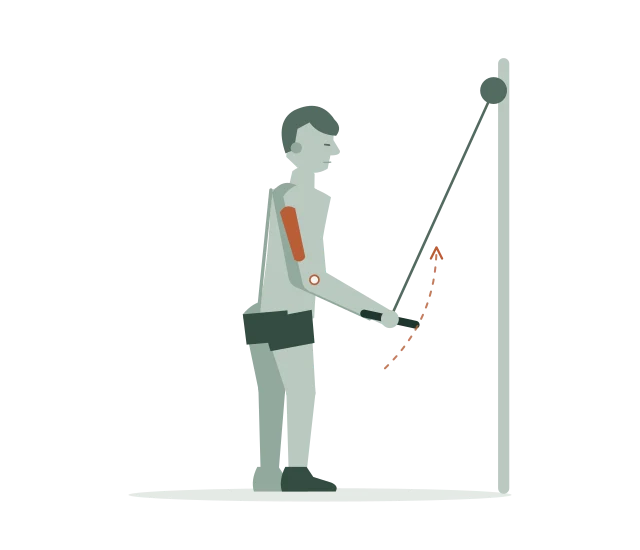 Triceps pushdown: Laat het handvat terugkomen