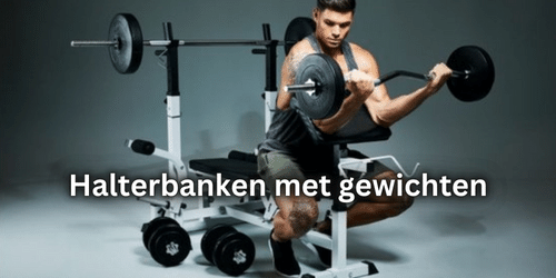 Halterbanken met gewichten